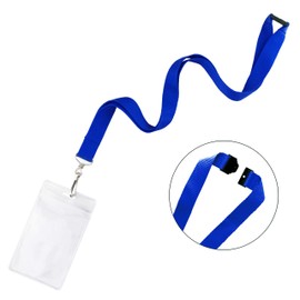 12 Pack Breakaway Lanyards with ID Badge Holder&Breakaway Clasp Neck Strap for Schools, Cruise, Office, Kids, Blue