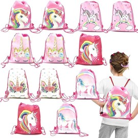 12PCS children’s party gift bag, candy bag gift for boy and girl parties (unicorn party bag)