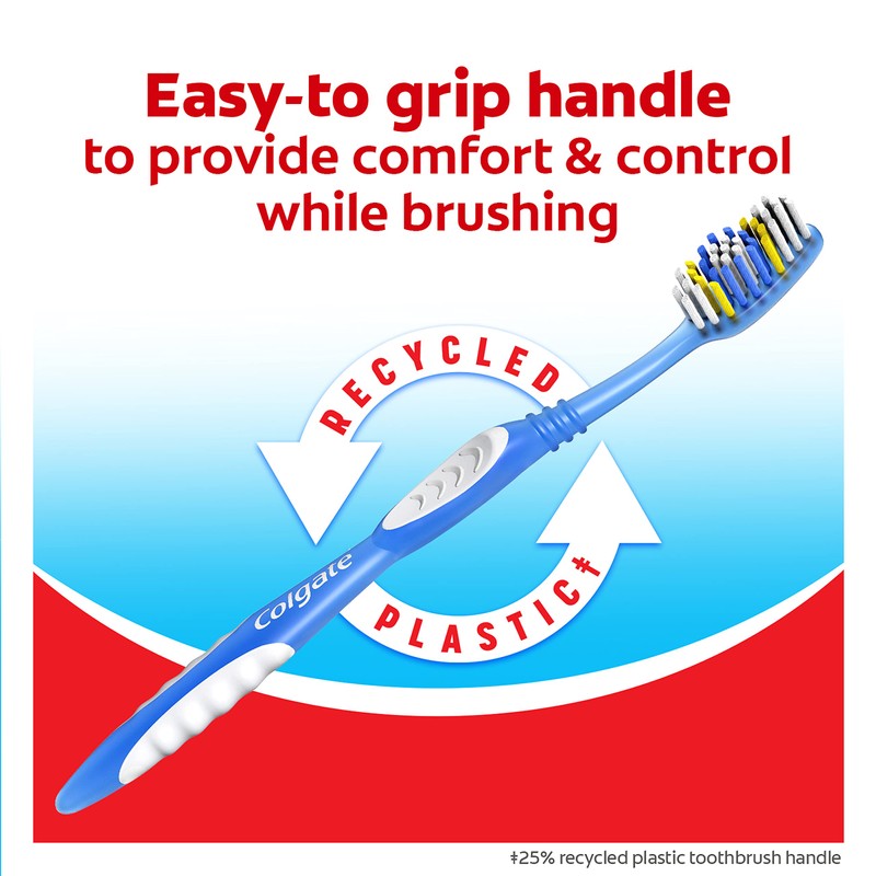 Colgate Extra Clean Toothbrush, Soft Toothbrush for Adults, 6 Count
