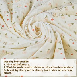 Double-Sided Baby Blanket with 100% Muslin Cotton and Polka Dot Fleece - Super Soft Cuddly Blanket for Babies, Breathable Design with Two Textures for Sleeping and Pram (100 x 110 cm)