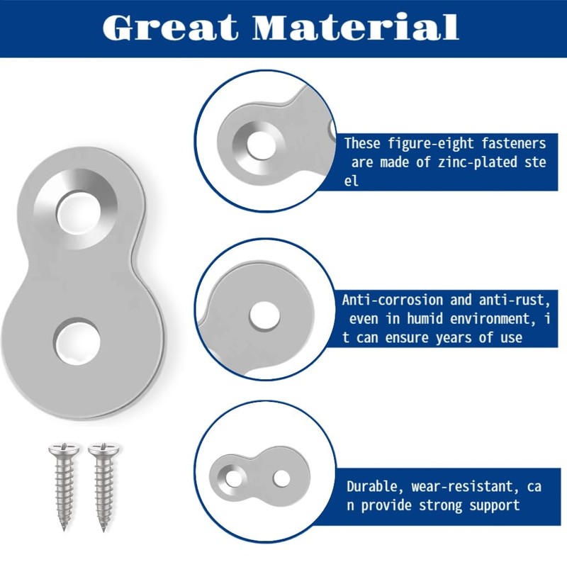 Ojeemii 30PCS Figure 8 Fastener with Screws, Heavy Duty Table