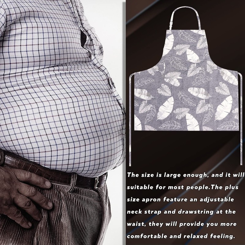 LOLOMLO Oversize Canvas Cotton Apron, Extra Large Aprons with 2