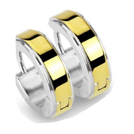 Tapsi´s Coolbodyart® Women's Stud Earrings Stainless Steel Silver with Band in the Centre Blue, Gold, Silver, Black, Rose Gold, Width 4 mm and 7 mm, stainless steel