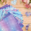 24 PCS Mermaid Scrapbooking Paper Pad, Purple Scale Double Sided