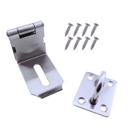 CTWHA 60x39x35mm 304 Stainless Steel 90 Degree Angle Hasp Padlock with Screws for Sliding Door Cabinet Toolbox