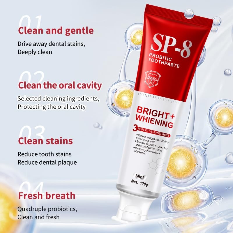 SP-8 Probiotics Whitening Toothpaste - Probiotics for Teeth Whitening and