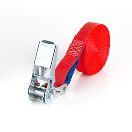 Lashing Strap with Ratchet 6 m x 25 mm White for Safe Stacking of Tumble Dryer and Washing Machine Lashing Strap with 800 daN Lashing Force Tie Down Straps Straps Attachment Bracket (Red)