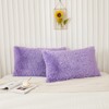 Memfydu Faux Fur Fluffy Pillowcases, Lavender Plush Shaggy Velvet Standard/Queen