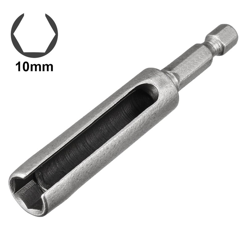 sourcing map 10mm Nut Driver, 1/4" Quick-Change Hex Shank Slotted