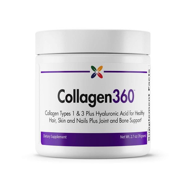 Stop Aging Now - Collagen360 with Hyaluronic Acid - Collagen Peptides Powder to Support Healthy Hair, Nails & Skin - Helps Reduce Appearance of Fine Lines and Wrinkles - Powder 2.7 Ounces