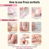 24Pcs Fall Leaf Press on Nails Short Square Fake Nails
