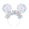KICOSY Birthday Headbands for Girls Party Headband Sliver Pom Pom