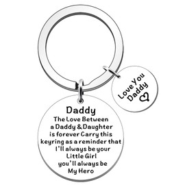 JETTOP Daddy Gifts from Daughter Dad Keyring Dad Birthday Gifts Fathers Day Christmas Presents I'll always be Your Little Girl