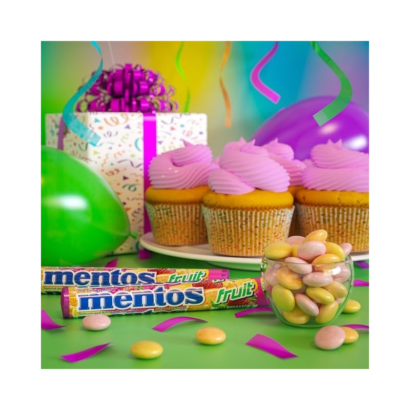 Mentos Chewy Mint Candy Roll, Fruit Mint Candies, 14 Pieces