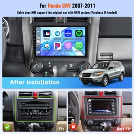 Realdio [4+64G] Car Stereo Radio for Honda CRV 2007 2008 2009 2010 2011 with Wireless CarPlay Android Auto MirrorLink 32EQ Bluetooth 5.0