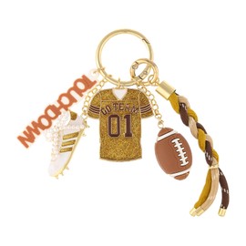 Madison Tyler Football Cute Sport Keychains for Women | Bag Charms for Handbags | Gold Plated Purse Charms for Handbags Decor Backpack Bag Trendy