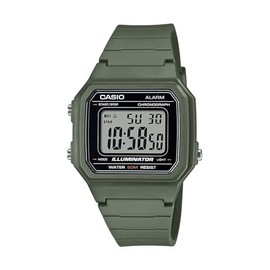 Casio W217H-3AV Series | Men’s Digital Watch | Green | 50M WR | Resin Band | LED Backlight | 1/100 SEC Stopwatch | Daily Alarm | Auto Calendar | 12/24 HR Format | Chronograph | 7 Year Battery