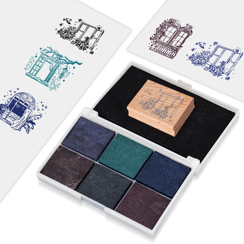 Ink Pad, 7 Colors Fingerprint Stamp Pad for Rubber Stamp