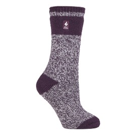 HEAT HOLDERS - Ladies Thermal Socks for Winter | Outdoor & Indoor Socks | Cuddly & Fluffy | Gifts for Women (4-7, Plum (Sydney))