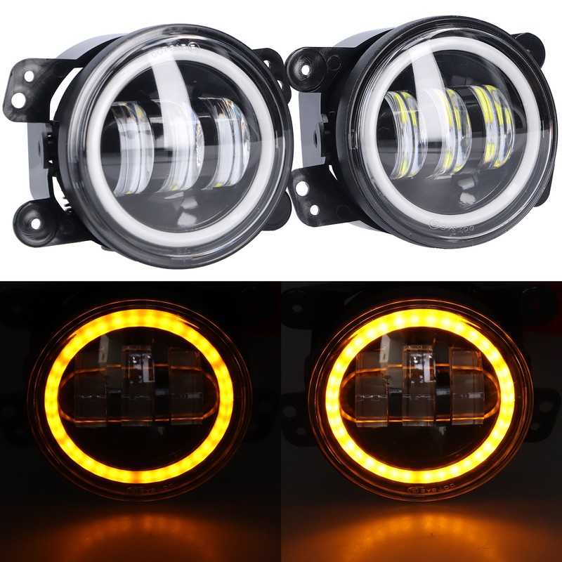 Angel Eyes Light 30W 3000LM LED Front Foglight 10‑30V Universal