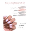 Press On Nails Almond (Lavender Dream) Short Reusable Stick with