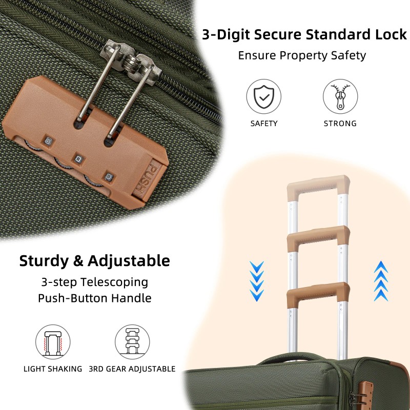 High Quality Fabric Luggage Sets 4 Pcs with Double Silent