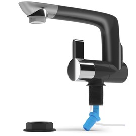 12V Electric Water Faucet Tap with Switch | Ideal for Kitchen Sink and as Pump Connection in RV, Camper, Trailer, Campervan or Boat (Up to 1.5 BAR) | Rotatable spout