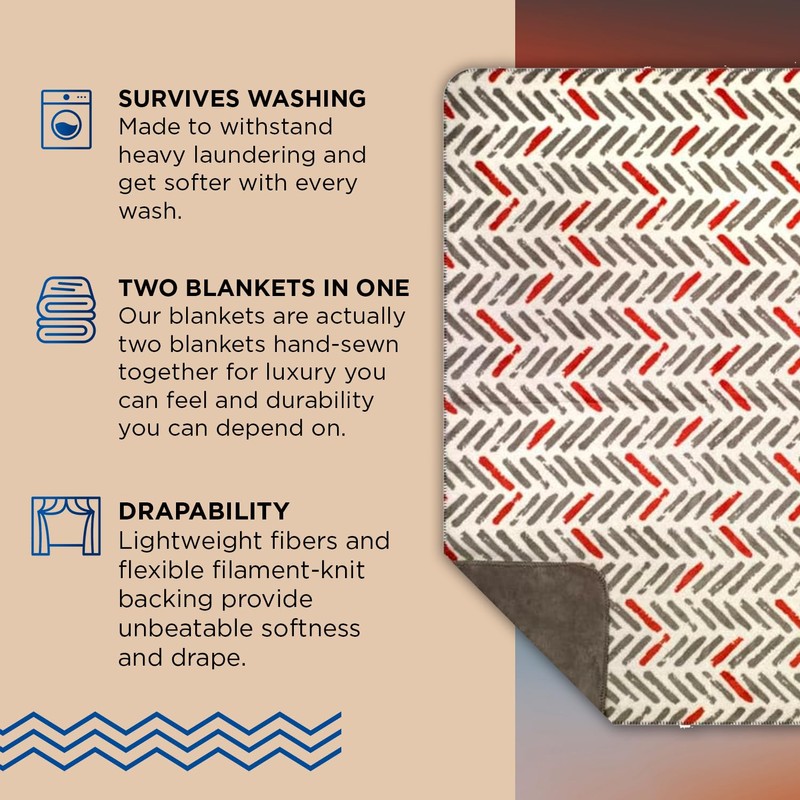 Denali Super Cozy Modern Plaid - Throw Blankets with Orange