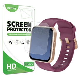 Aemus Screen Protector Compatible for Dakofied D1 Smart Watch 1.85" (6 Pack) Clear TPU Soft Film, Compatible for RUIMEN H1 Smartwatch