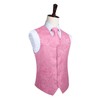 Enlision Men's Waistcoats Paisley Pink Wedding Waistcoat Tie Pocket Square