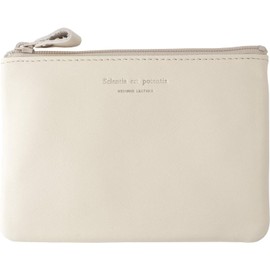Slip-On Noir OP Pouch, White, A-NSL-2812, Leather, Small Purse, Coin Purse, Travel Wallet, Mini Wallet