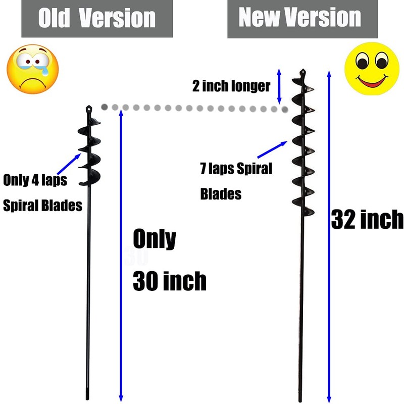 32" x 2" Extended Length Garden Auger Drill Bit for