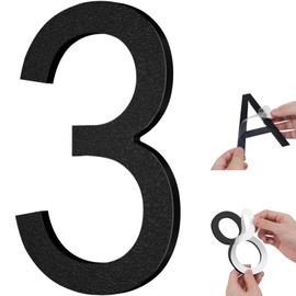 Modern House Numbers for Outside 5 Inch, Mailbox Numbers, Black Self Adhesive House Numbers Sign, Address Numbers, Acrylic Door Numbers for Home Street Apartment Office Hotel Room (3)