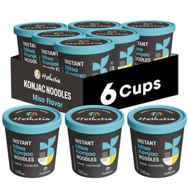 Hethstia Konjac Noodles Instant Miso Soup Cup – 6 Packs Shirataki Pasta Angel Hair with Low Carb Miso Broth, Ready to Eat Ramen, Low GI, Keto-Friendly, Healthy Asian Noodles, Holiday Gift