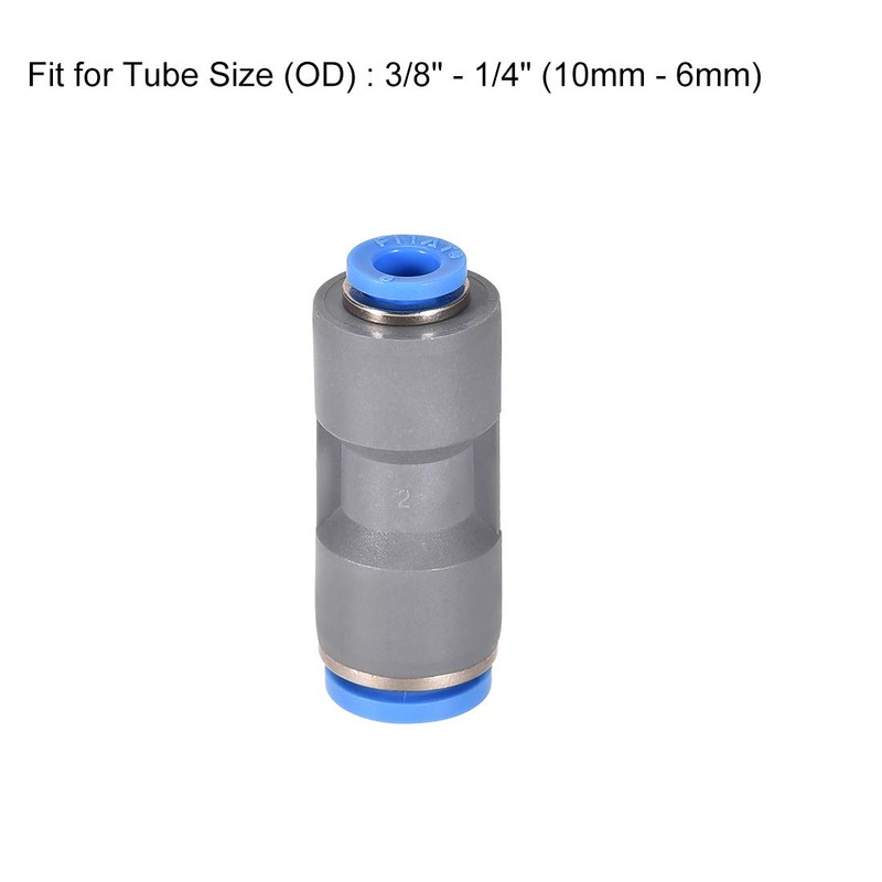 sourcing map Straight Push to Connector Reducer Fitting 10mm to