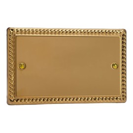 Varilight Double Blank Plate Classic Georgian Brass