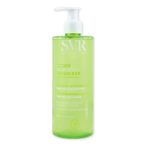 Gel Moussant SVR Sebiaclear para piel acneica grasa de 400mL