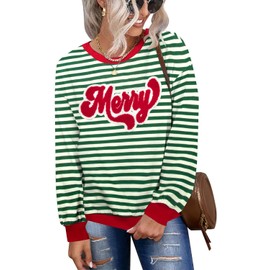 ASTANFY Christmas Sequins Sweatshirts Women Holly Jolly Glitter Patch Crewneck Sweater Xmas Long Sleeve Pullover Top