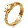 KIRTIJW Mens Snake Rings Stainless Steel Gold Ouroboros Snake Ring Gothic Biker Punk Animal Rings for Men Women Size 11