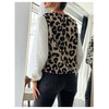 GORGLITTER Women's Leopard Sherpa Vest Fuzzy Vest Outerwear Trendy Fall