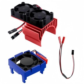 VXL-3s ESC Cooling and Motor Cooling Fan Dual Fan Set, Compatible with 1/10 Traxxas Slash 4×4 VXL Rustler 4X4 Stampede 4X4 Hoss 4×4 Velineon VXL-3s Heat Sink,Red