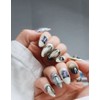 HELLO. Ribbon ink painting nail - long stiletto / HELLO.리본먹그림네일