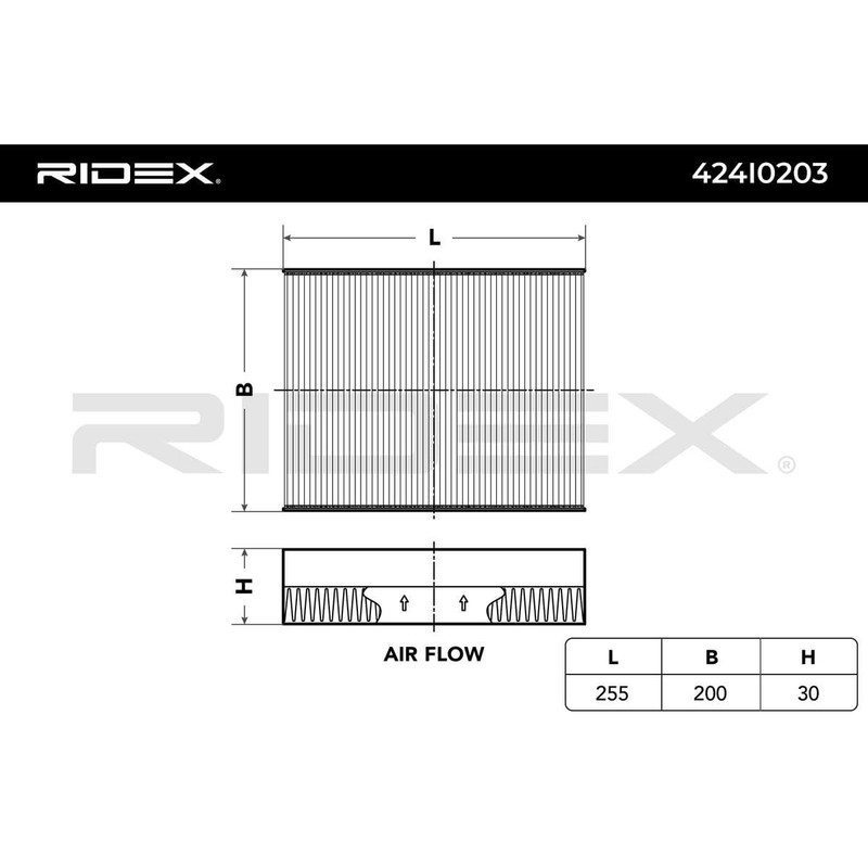 RIDEX 424I0203 Filter Interior Air Dust Filter Pollen Filter Micro