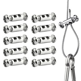 PHIOMUUE 10 Pieces Wire Rope Clips, Wire Rope Clamps for 1-2 mm Diameter,Wire Rope Clips with end Screw Stopper I Shaped Wire Rope Lock,Metal Wire Rope Clamp Adjustable Replacement