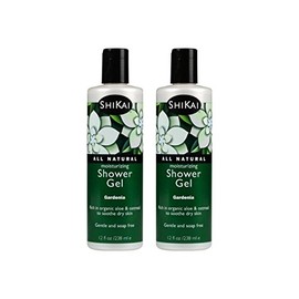 ShiKai Daily Moisturizing Shower Gel (Gardenia, 12oz, Pack of 2) | Gentle Formula | Aloe Vera & Oatmeal for Soft, Healthy Skin | Dry Skin Relief
