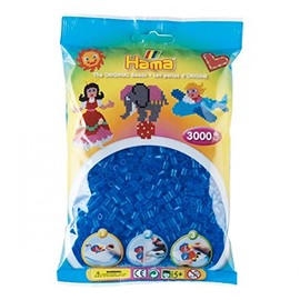 Hama Midi 201 15 Beads Pack of 3000 Translucent Blue