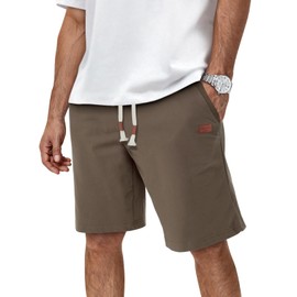 HMIYA Men's Shorts, Summer Sweat Shorts, Essential Terry Cotton, brown, 3 XL