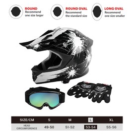 DOT Youth Kids ATV Motocross Offroad Street Helmet Full Face Motorcycle Off-Road ATV Helmet Dirt Bike Motocross Helmet+Gloves+Goggles