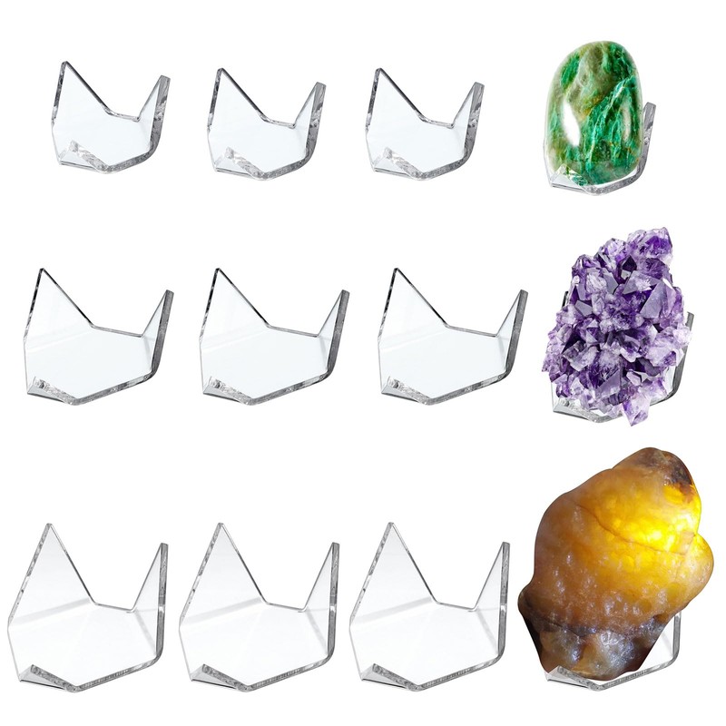 Hipiwe 12 Pcs Acrylic Triangle Display Holder - Display Easel