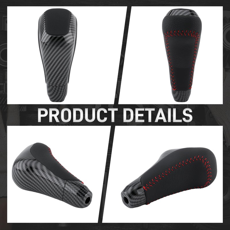 CARBBIA Shift Knob Carbon Fiber Leather Automatic Gear Shift Knob